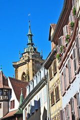 Fototapeta premium Vecchie case alsaziane a Colmar, Alsazia - Francia
