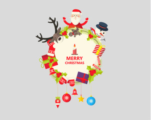Christmas Vector Design On Wooden Board. Vector Eps 10

