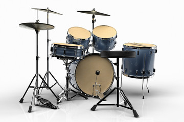 Drums against a white background