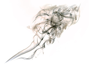 White smoke collection on white background