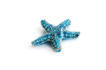 blue starfish isolated on white background