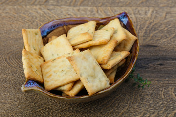 Crackers in the bowl
