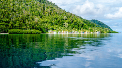 Village on Monsuar Island. Raja Ampat, Indonesia, West Papua