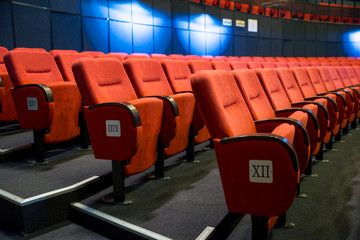 Red theater seats 13. row