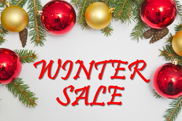 Christmas decoration with text WINTER SALE