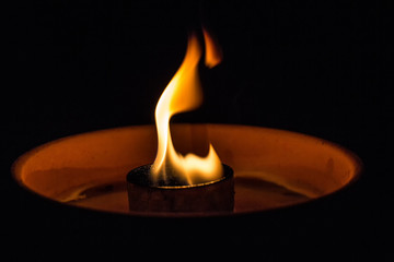 Candle flame in the dark
