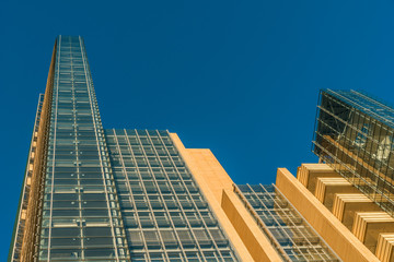 orange skyscrapers at potsdamer platz