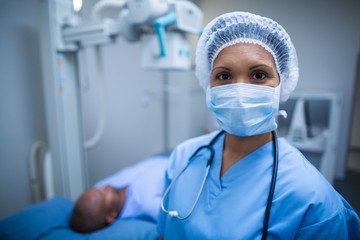 Portrait of surgeon in operation room