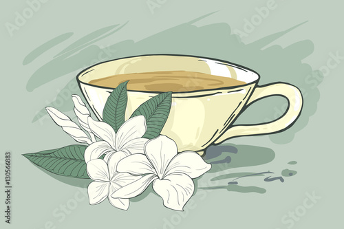 plumeria tea quot cup of hot tea with flower plumeria quot стоковое изображение plumeria tea quot cup of hot tea with flower plumeria quot стоковое изображение