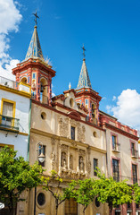 Fototapeta na wymiar Buildings in the city centre of Seville, Spain