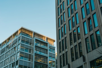 modern office buildings with big and small windows