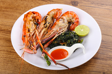 Grilled waterprawn