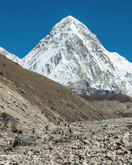 View of the Pumo Ri (7161 m) from Gorak Shep - Everest region, Nepal