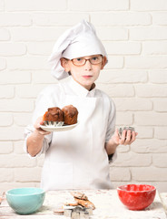 stained cute cook chef boy