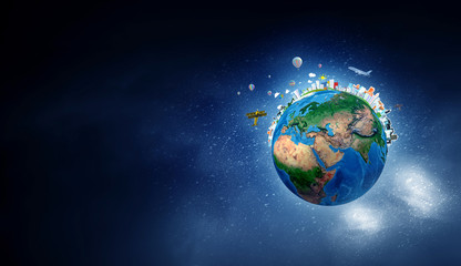 Fototapeta premium Our Earth planet . Mixed media