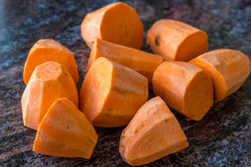 pieces of chopped sweet potato