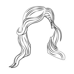 Woman hair icon. Girl female avatar person people and human theme. Isolated design. Vector illustration