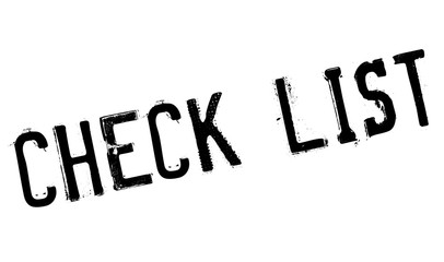 Check list stamp. Grunge design with dust scratches. Effects can be easily removed for a clean, crisp look. Color is easily changed.
