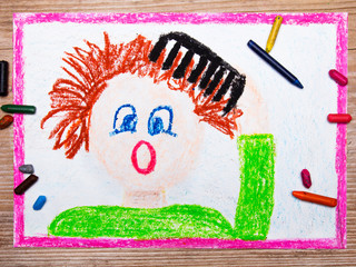 colorful drawing: combing hair