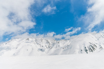 Obraz premium High mountains under snow with clear blue sky