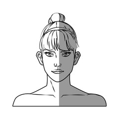 Woman cartoon icon. Girl female avatar person people and human theme. Isolated design. Vector illustration