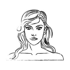 Woman cartoon icon. Girl female avatar person people and human theme. Isolated design. Vector illustration