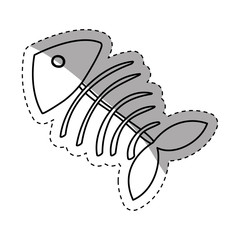 Cartoon fish skeleton icon vector illustration graphic design