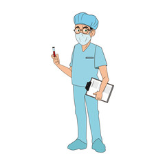 Doctor cartoon icon. Medical health care hospital and emergency theme. Isolated design. Vector illustration