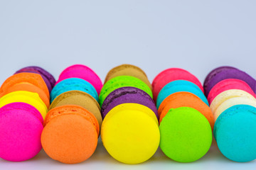 Colourful and sweet macaroons or macaron.