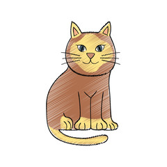 Cute cat cartoon icon vector illustration graphic design