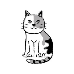 Cute cat cartoon icon vector illustration graphic design