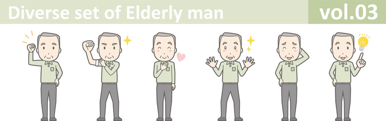 Diverse set of elderly man , EPS10 vector format vol.03
