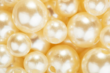 Pile of yellow color bead