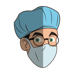 Doctor cartoon icon. Medical health care hospital and emergency theme. Isolated design. Vector illustration