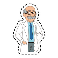 Doctor cartoon icon. Medical health care hospital and emergency theme. Isolated design. Vector illustration