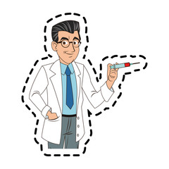Doctor cartoon icon. Medical health care hospital and emergency theme. Isolated design. Vector illustration