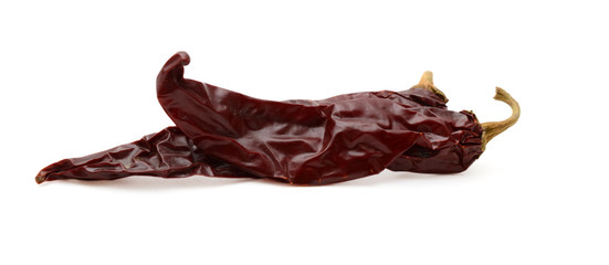 dried chili peppers isolated on a white background