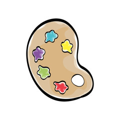 Obraz premium Art paint palette icon vector illustration graphic design