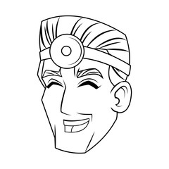 Doctor cartoon icon. Medical health care hospital and emergency theme. Isolated design. Vector illustration