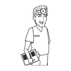 Doctor cartoon icon. Medical health care hospital and emergency theme. Isolated design. Vector illustration