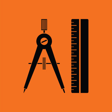 Compasses and scale icon