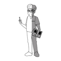 Doctor cartoon icon. Medical health care hospital and emergency theme. Isolated design. Vector illustration