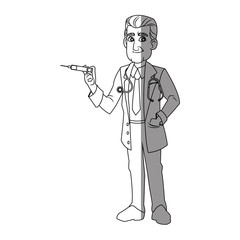 Doctor cartoon icon. Medical health care hospital and emergency theme. Isolated design. Vector illustration