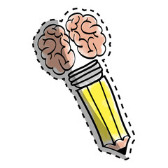 Pencil draw utensil icon vector illustration graphic design