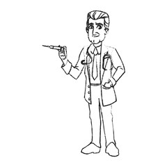 Doctor cartoon icon. Medical health care hospital and emergency theme. Isolated design. Vector illustration