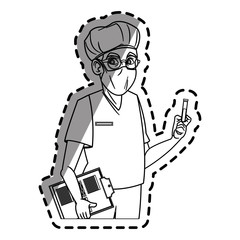 Doctor cartoon icon. Medical health care hospital and emergency theme. Isolated design. Vector illustration