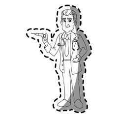 Doctor cartoon icon. Medical health care hospital and emergency theme. Isolated design. Vector illustration