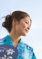 Young woman in yukata