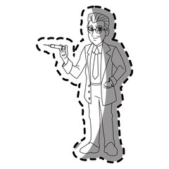 Doctor cartoon icon. Medical health care hospital and emergency theme. Isolated design. Vector illustration