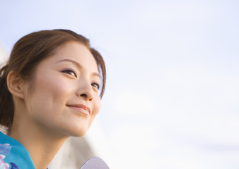 Young woman in yukata